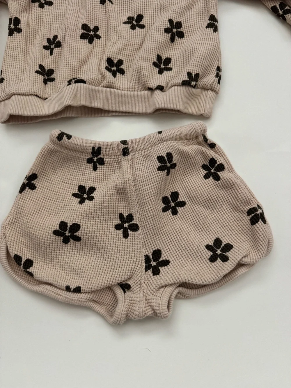 Zara baby 9-12 months Waffle Knit Floral Two-Piece Set